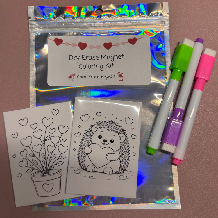 Valentine's Day - Dry Erase Magnet Coloring Kit